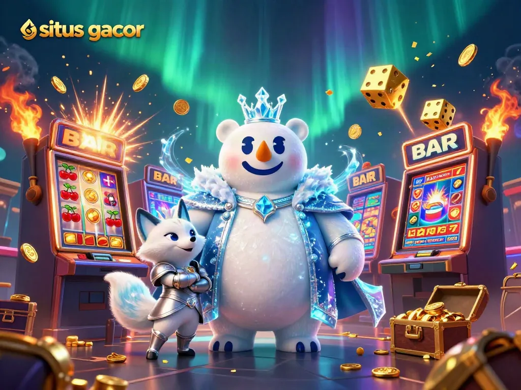 Experience exhilarating wins at situs gacor with vibrant 3D casino-themed illustration featuring jackpot excitement.