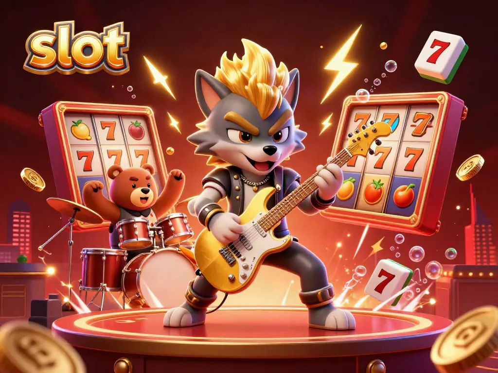 Experience thrilling slot action with vibrant characters and dynamic elements in a captivating casino scene.
